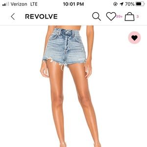 AGOLDE JADEN HIGH-WAISTED JEAN SHORTS SIZE 26